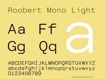 Roobert Mono Light Version 4.000;Glyphs 3.2 (3243)图片样张
