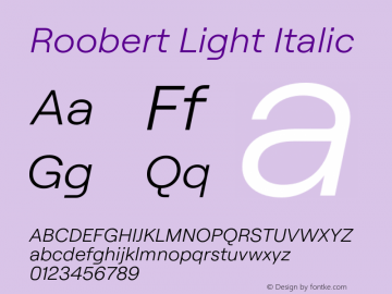 Roobert Light Italic Version 4.000;Glyphs 3.2 (3243)图片样张
