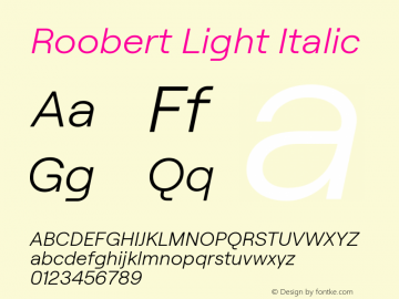 Roobert Light Italic Version 4.000;Glyphs 3.2 (3243)图片样张