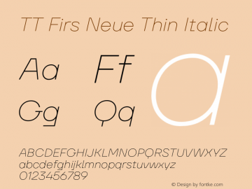 TT Firs Neue Thin Italic Version 2.000.26062023图片样张
