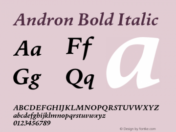 Andron Bold Italic Version 2.0.1图片样张