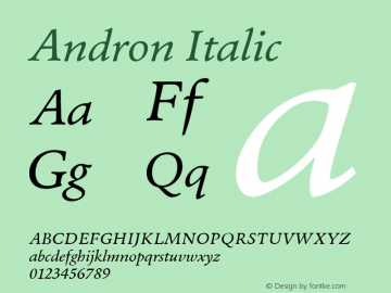 Andron Italic Version 2.0.1图片样张