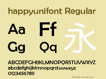 happyunifont Version 1.00;December 25, 2022;FontCreator 11.5.0.2422 32-bit图片样张