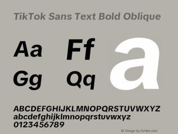 TikTok Sans Text Bold Oblique Version 3.010;Glyphs 3.1.2 (3151)图片样张