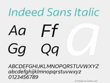 Indeed Sans Italic Version 1.100图片样张