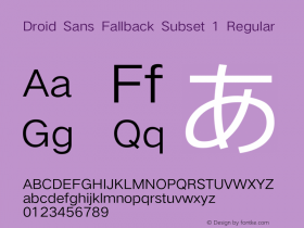 Droid Sans Fallback Subset 1 Version 2.53图片样张