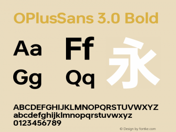 OPlusSans 3.0 Bold Version 3.000图片样张