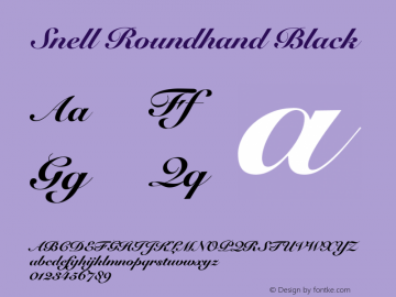Snell Roundhand Black Script Version 001.001图片样张
