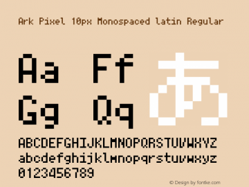 Ark Pixel 10px Monospaced latin 2023.06.12图片样张