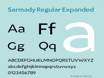 Sarmady Regular Expanded Version 1.000;FEAKit 1.0图片样张