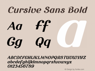 Cursive Sans Bold Wersja 3.1.0; 2022-02-18图片样张