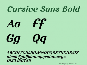 Cursive Sans Bold Wersja 3.1.0; 2022-02-18图片样张