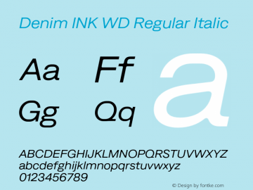 Denim INK WD Regular Italic Version 4.000;Glyphs 3.2 (3190)图片样张