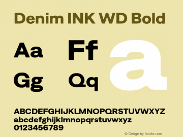 Denim INK WD Bold Version 4.000;Glyphs 3.2 (3190)图片样张