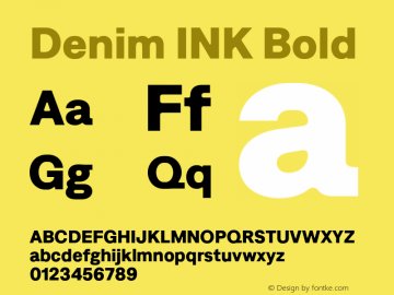 Denim INK Bold Version 4.000;Glyphs 3.2 (3190)图片样张