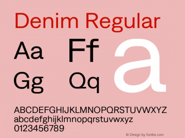 Denim Regular Version 4.000;Glyphs 3.2 (3181)图片样张