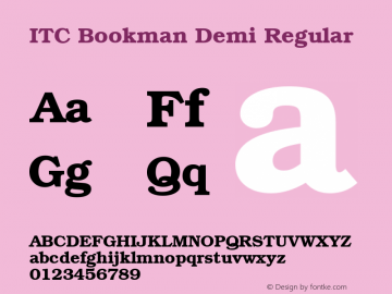 ITC Bookman Demi Regular Version 1.3 (Hewlett-Packard)图片样张