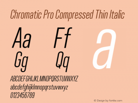 Chromatic Pro Compressed Thin Italic Version 2.001图片样张