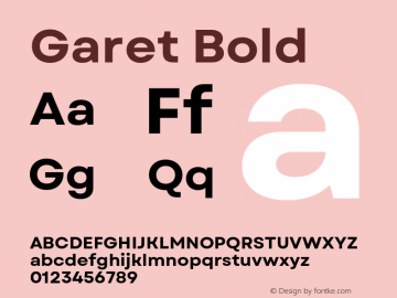 Garet Bold Version 1.004;FEAKit 1.0图片样张