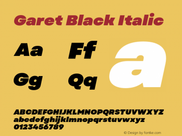 Garet Black Italic Version 1.004;FEAKit 1.0图片样张