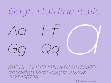 Gogh Hairline Italic Version 1.004;FEAKit 1.0图片样张