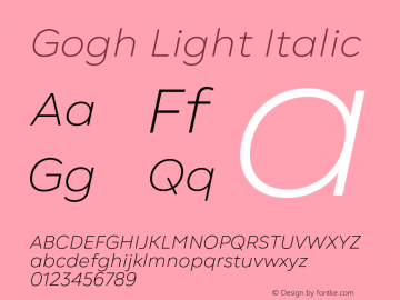 Gogh Light Italic Version 1.004;FEAKit 1.0图片样张
