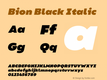 Bion Black Italic Version 1.000;Glyphs 3.1.1 (3135)图片样张