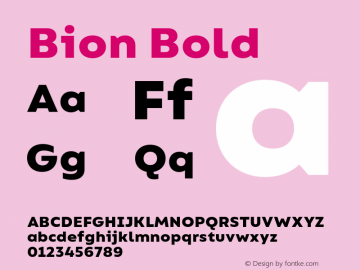 Bion Bold Version 1.000;Glyphs 3.1.1 (3135)图片样张