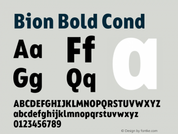 Bion Bold Cond Version 1.000;Glyphs 3.1.1 (3135)图片样张