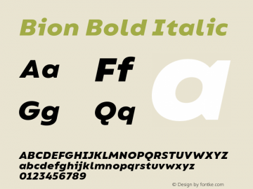 Bion Bold Italic Version 1.000;Glyphs 3.1.1 (3135)图片样张