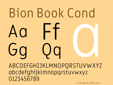 Bion Book Cond Version 1.000;Glyphs 3.1.1 (3135)图片样张