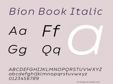 Bion Book Italic Version 1.000;Glyphs 3.1.1 (3135)图片样张