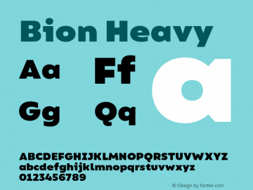 Bion Heavy Version 1.000;Glyphs 3.1.1 (3135)图片样张