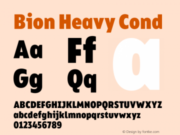 Bion Heavy Cond Version 1.000;Glyphs 3.1.1 (3135)图片样张