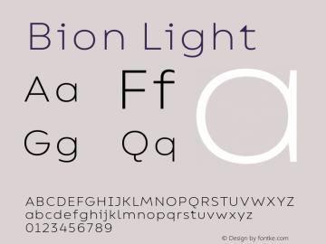 Bion Light Version 1.000;Glyphs 3.1.1 (3135)图片样张