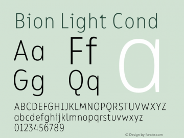 Bion Light Cond Version 1.000;Glyphs 3.1.1 (3135)图片样张