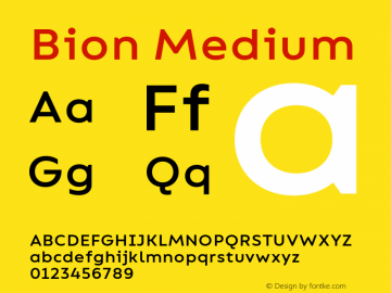 Bion Medium Version 1.000;Glyphs 3.1.1 (3135)图片样张