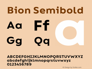 Bion Semibold Version 1.000;Glyphs 3.1.1 (3135)图片样张