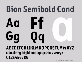 Bion Semibold Cond Version 1.000;Glyphs 3.1.1 (3135)图片样张
