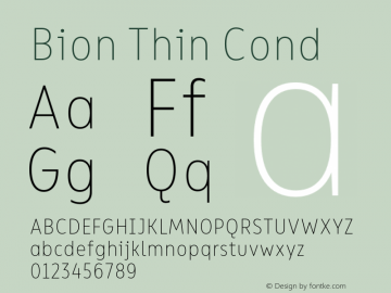 Bion Thin Cond Version 1.000;Glyphs 3.1.1 (3135)图片样张