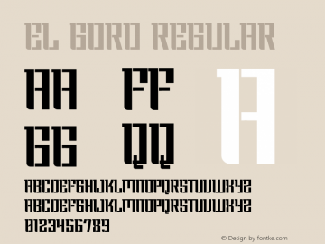 El Goro Version 1.001;Fontself Maker 3.5.7图片样张