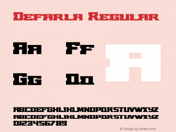 Defarla Version 1.001;Fontself Maker 3.5.7图片样张