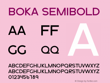 Boka SemiBold Version 1.004;Fontself Maker 3.5.8图片样张