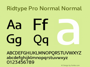 Ridtype Pro Normal Normal Version 1.000;July 19, 2023;FontCreator 14.0.0.2814 64-bit图片样张