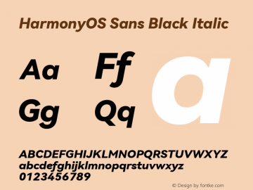 HarmonyOS Sans Black Italic Version 1.0图片样张