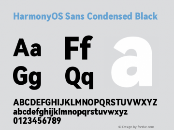 HarmonyOS Sans Condensed Black Version 1.0图片样张
