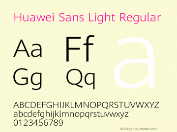 Huawei Sans Light Version 1.00图片样张