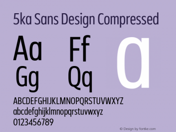 5ka Sans Design Compressed Regular Version 2.001图片样张