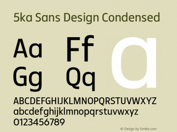 5ka Sans Design Condensed Regular Version 2.001图片样张