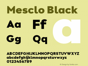 Mesclo Black Version 1.000;hotconv 1.0.109;makeotfexe 2.5.65596图片样张